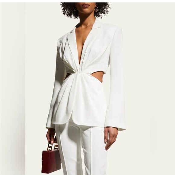 Cinq à Sept White Ivory Blazer with Cutout Design - Picture 2 of 8